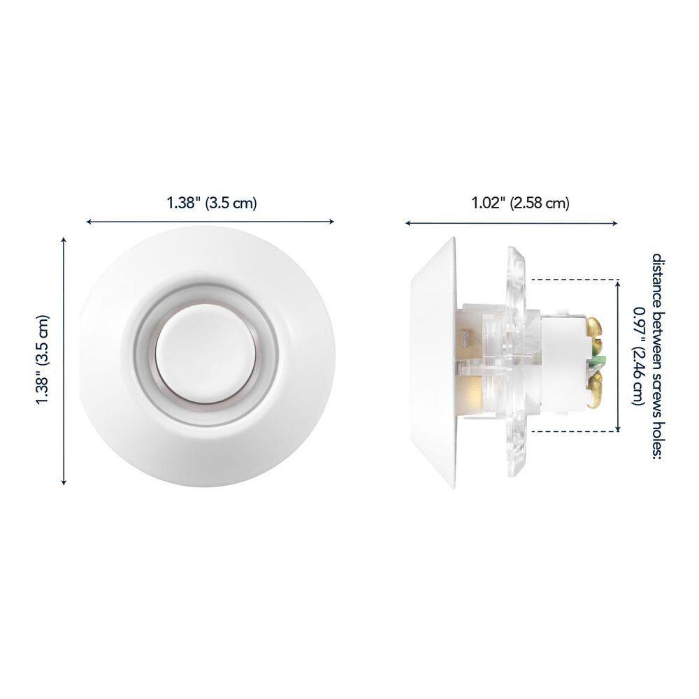 White LED Lighted Recessed Pushbutton Doorbell