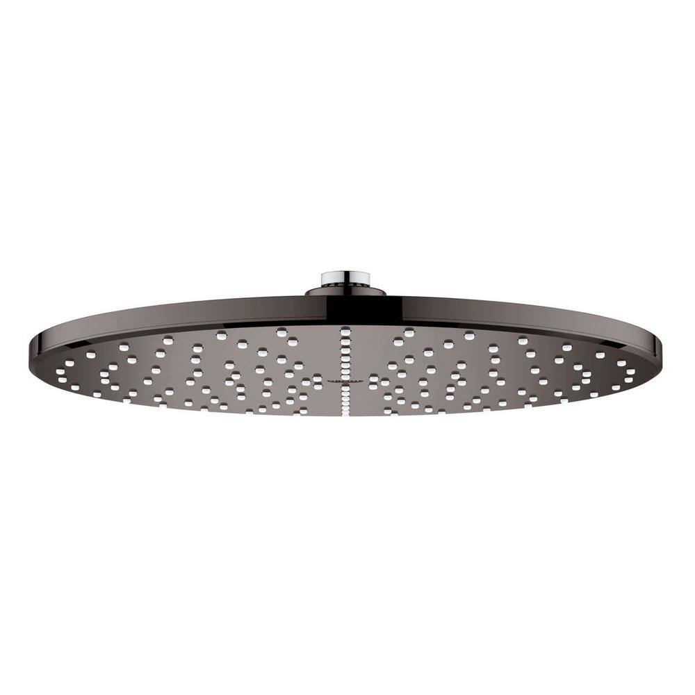 GROHE 1Spray 12.2 in. Single Ceiling Mount Fixed Rain Shower Head in Hard Graphite 26569A00