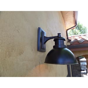 1-Light Imperial Black Outdoor Wall Mount Barn Light Sconce