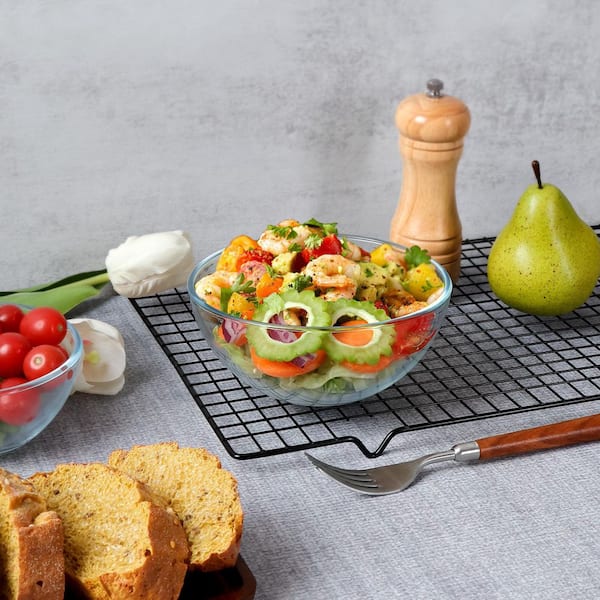 8 fl. oz. 5 in. Clear Tempered Glass Dessert Bowls, Microwave and Oven Safe Kitchen Serving Bowls for Snacks (Set of 6)