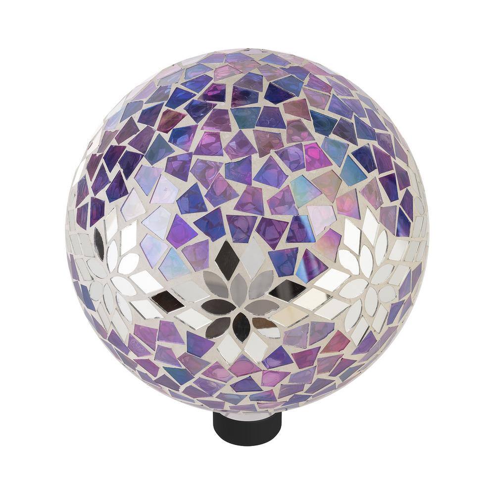 Enchanted Purple Mosaic 10" Gazing Globe for Garden Decor