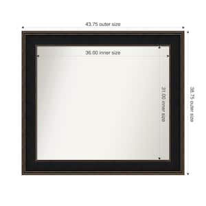Mezzanine Espresso 43.75 in. x 38.75 in. Custom Non-Beveled Wood Framed Bathroom Vanity Wall Mirror
