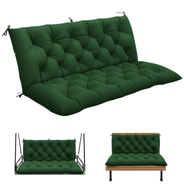 60 in. x 40 in. 2-3 Seater Patio Contoured Replacement Bench Cushion Outdoor Porch Swing Cushion Cushion Green