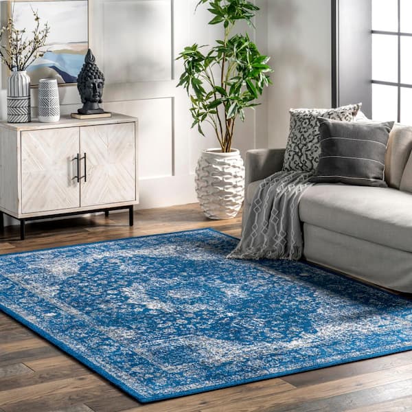 Verona Vintage Persian Dark Blue 4 ft. x 6 ft. Area Rug