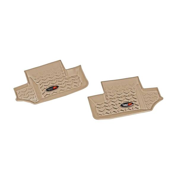 Rugged Ridge Floor Liner Rear Pair Tan 2007-2013 Jeep Wrangler JK 2 Door