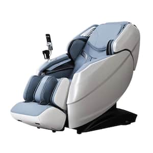 Rejuv Series Blue Faux Leather Reclining 4D Massage Chair with Voice Recognition, Bluetooth Speakers and Heated Seat