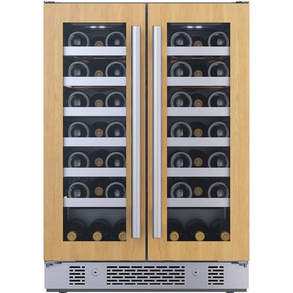 24 in. Dual Zone 42-Wine Bottles Wine Cooler in Custom Panel Ready price history on PriceWatchPro