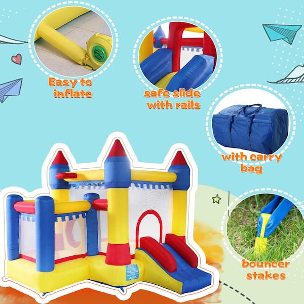 TOBBI Inflatable Bounce House Kid Jump and Slide Castle Bouncer with  Trampoline TH17P0167 - The Home Depot