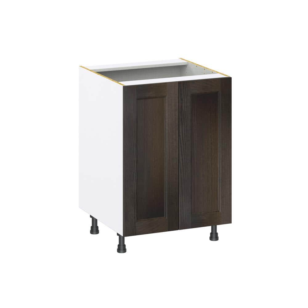 J COLLECTION Lincoln Chestnut Solid Wood Assembled Full High Doors Base   Chestnut J Collection Assembled Kitchen Cabinets Dsb24 2fh Lc 64 1000 