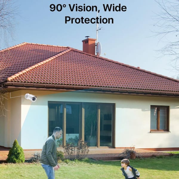 H. 265+ 8-Channel 3K LITE DVR 500GB Hard Drive Security Camera System with 4X 1080P Wired Outdoor Cameras, Remote Access