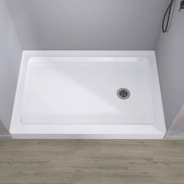 Shower Base Form NTQ 48 in. x 32 in. Acrylic Single Threshold Shower Pan Alcove Floor ...