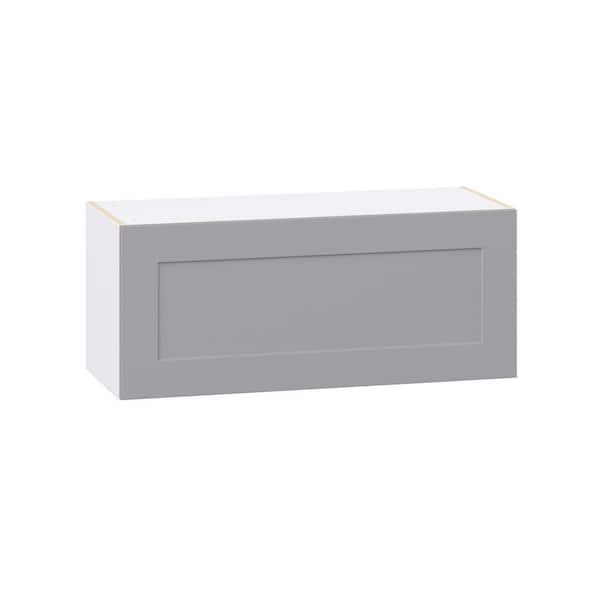 Roseland 36 in. W x 14 in. D x 15 in. H Assembled Shaker Wall Bridge Kitchen Cabinet in Slate Gray with Lift Up Door