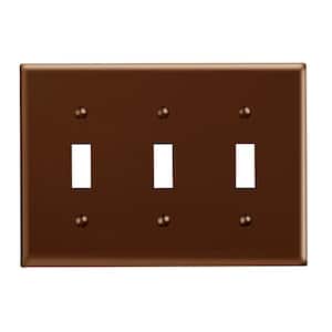 Brown 3-Gang Toggle Wall Plate (1-Pack)