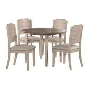 Clarion Round White Wood 42 in. 4 Leg Dining Table Seats 4