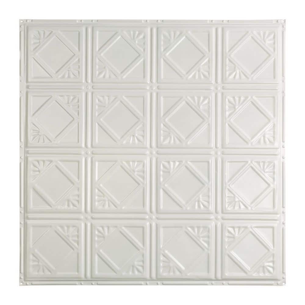 Ludington 2 ft. x 2 ft. Nail Up Metal Ceiling Tile in Gloss White (Case of 5) price history on PriceWatchPro
