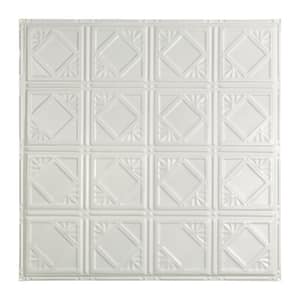Ludington 2 ft. x 2 ft. Nail Up Metal Ceiling Tile in Gloss White (Case of 5)