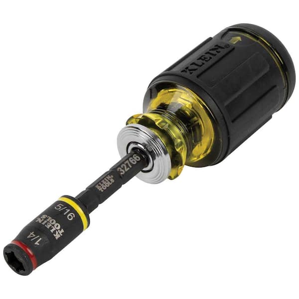 Klein Tools 3-in-1 Impact Flip Socket, 1/4 in., 5/16 in., 3