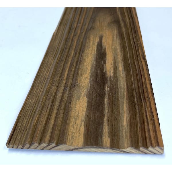 Easy Planking Thermo-Treated 0.3 in. x 5 in. x 48 in. Mushroom Wood Wall Decorative Panel in Black Color (3.33 sq. ft. per 2-Pack)