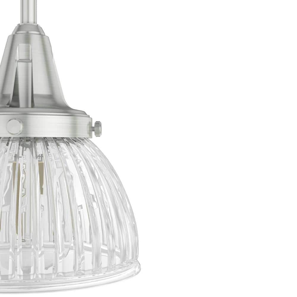 Cypress Grove Brushed Nickel Mini Pendant with Fluted Glass
