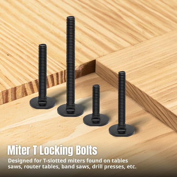 てり POWERTEC 1/4 in.-20 Miter T Slider Bolts, 1 in. Long Zinc Plated