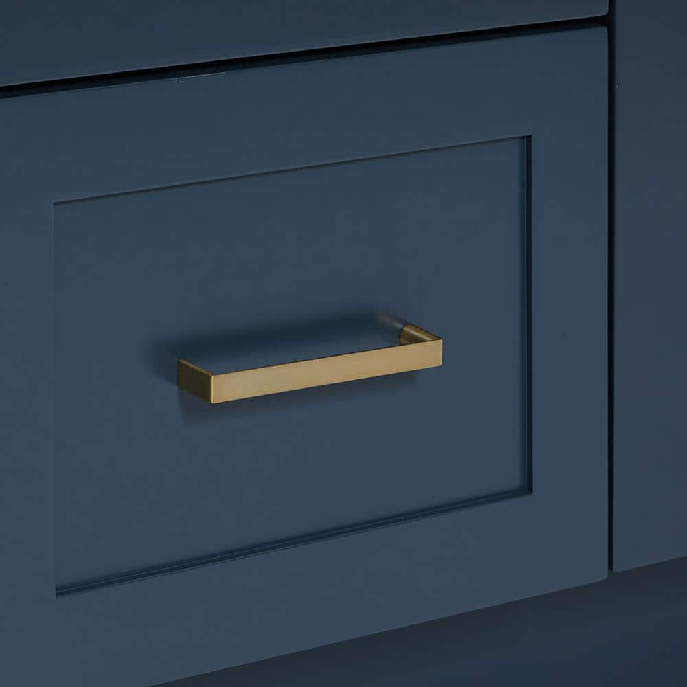 Midnight Blue 60" Freestanding Wood Vanity Cabinet with Gold Hardware