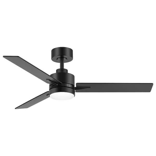 Alonso 48 in. Indoor Black Ceiling Fan with Integrated LED Light and Remote Control Included