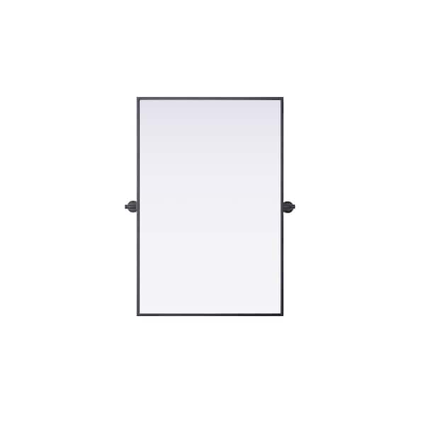Unbranded Timeless Home Black 24 in. W x 36 in. H Rectangular Pivot Mirror