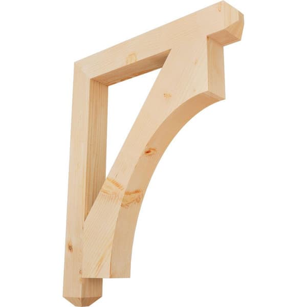 Ekena Millwork 3.5 in. x 38 in. x 30 in. Douglas Fir Westlake Craftsman Smooth Bracket