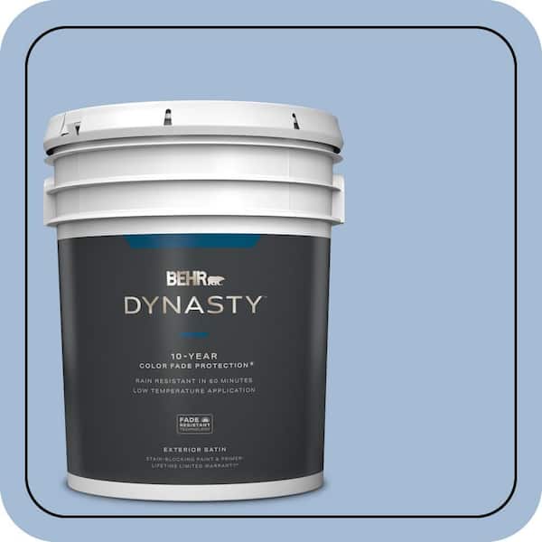 BEHR DYNASTY 5 gal. #M530-3 Perennial Blue Satin Enamel Exterior Stain-Blocking Paint & Primer
