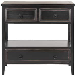 Branson 3-Drawer Black Console Table