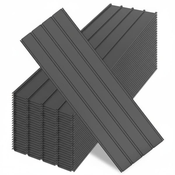 25-Pieces 63 in. W x 20 in. H Metal Garden Galvanized Roofing Metal Siding Panels with Steel Screws for Pergola Shed