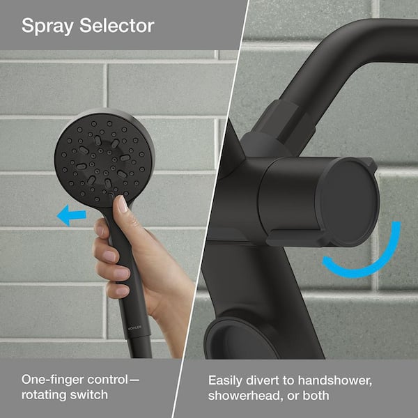 KOHLER Lively 4-Spray Patterns Wall Mount 4.312 in. Handheld Shower Head in  Vibrant Brushed Nickel K-R26822-G-BN - The Home Depot