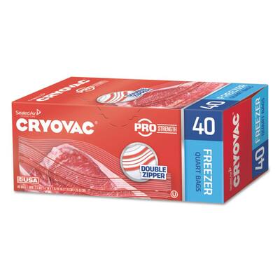 7 in. x 7-15/16 in. 1 qt. Cryovac Clear Freezer Dual Zipper Bag (360-Count)