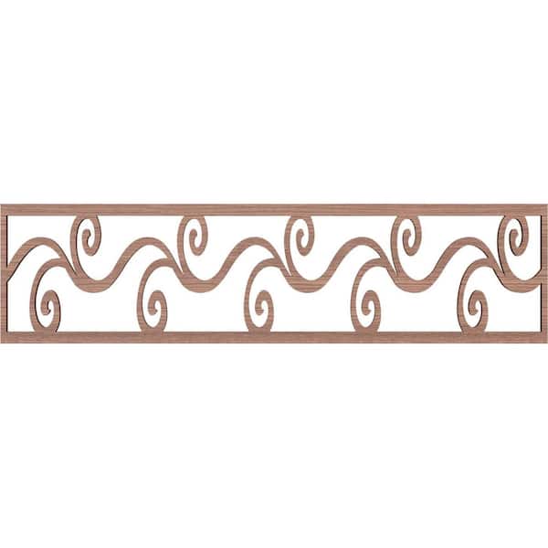 Ekena Millwork Tilden Fretwork 0.375 in. D x 47 in. W x 12 in. L Walnut Wood Panel Moulding