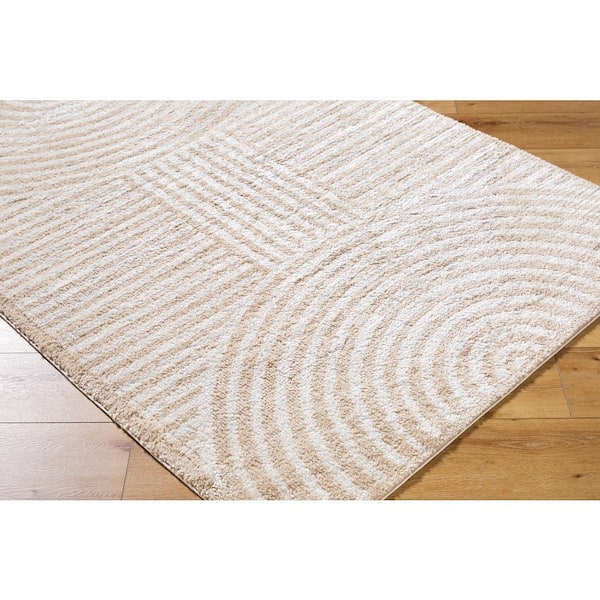 Fossay Shag Beige 8 ft. x 10 ft. Modern Indoor Area Rug
