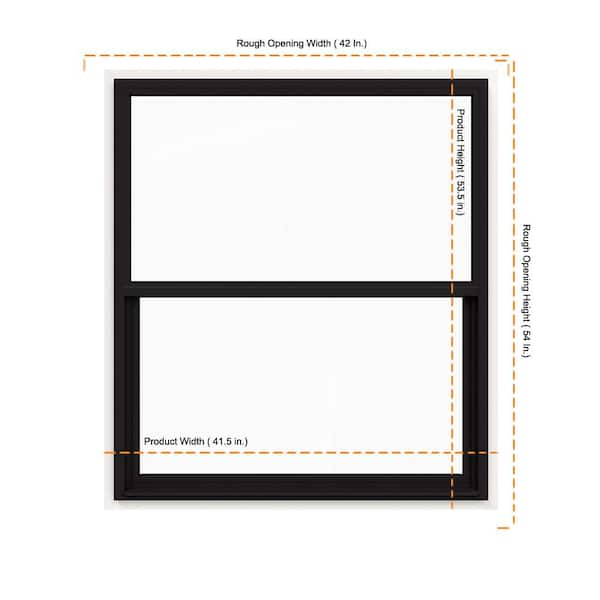 JELD-WEN 42 in. x 54 in. V-4500 Series Black FiniShield Single