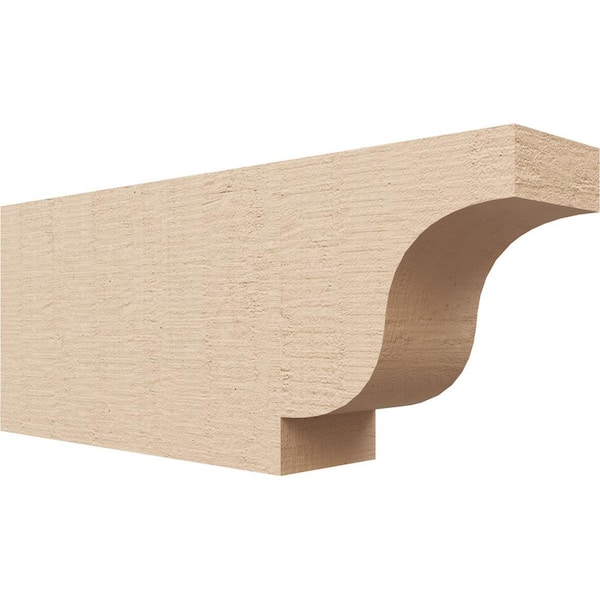 Ekena Millwork 4-in. x 8-in. x 20-in. Newport Woodgrain, Primed Tan Timberthane Polyurethane Rafter Tail Brace
