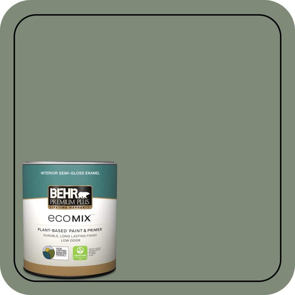 1 qt. #N400-5 Thai Basil Semi-Gloss Enamel EcoMix Plant-Based Interior Paint & Primer price history on PriceWatchPro