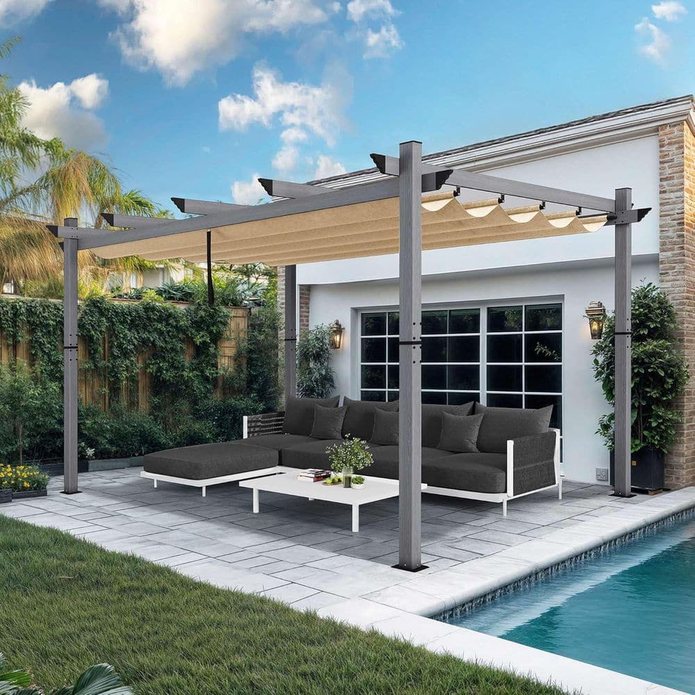 PURPLE LEAF 10 x 13 Gray Wood Grain Aluminum Frame Outdoor