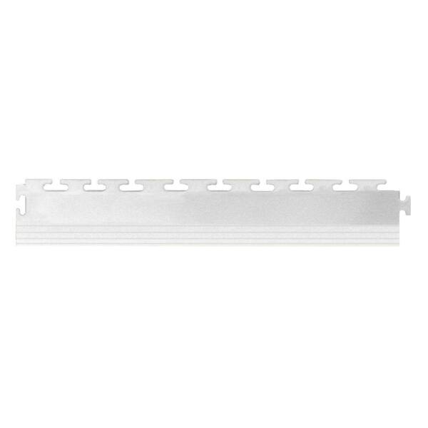 IT-tile 2-1/2 in. x 20-1/2 in. Coin White PVC Tapered Interlocking Flooring Edge Pieces (4-Pack)