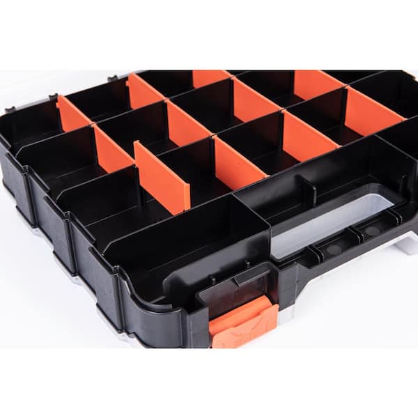 Beeveer 5 Pcs Hardware Box Storage Set Double Side Tool Organizer with  Removable Dividers Versatile and Durable Small Parts Organizer Box, Black  and