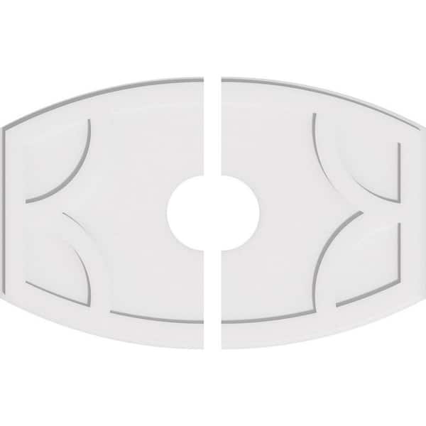 Ekena Millwork 38 in. W x 25-3/8 in. H x 7 in. ID x 1 in. P Kailey Architectural Grade PVC Contemporary Ceiling Medallion (2-Piece)