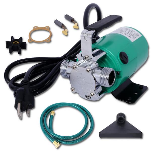 Water Transfer Pump, 115V 330 Gal. Per Hour-Portable Electric Utility Pump with 6' Water Hose Kit