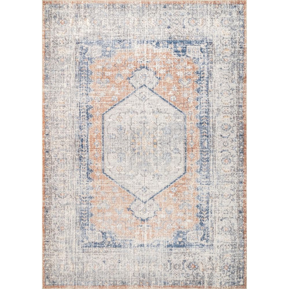 Peach Blossom Easy-Care Synthetic Square Rug 19"x13"