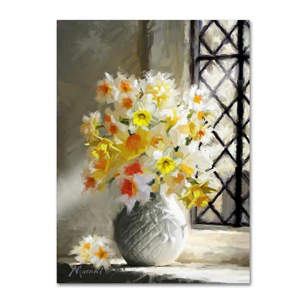 Trademark Fine Art 32 in. x 24 in. "Daffodils At Window" by The Macneil Studio Printed Canvas Wall Art