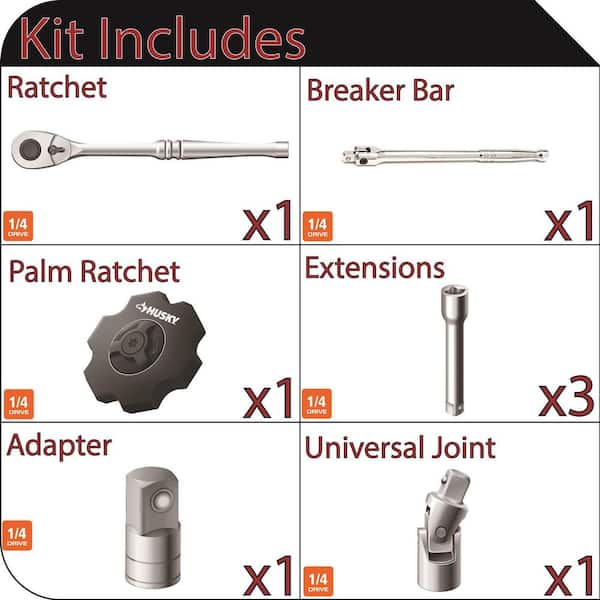 1/4 in. Ratchet and Accessory Set (8-Pieces)
