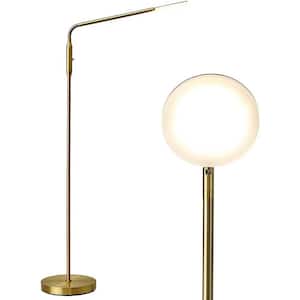 50 in. Gold Dimmable Standard LED Floor Lamp for living rooms with Adjustable Color Temperature and Rotatable Gooseneck.