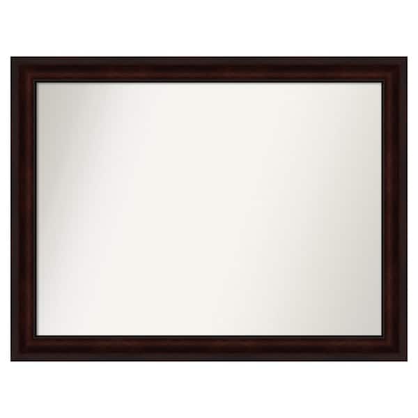 Amanti Art Coffee Bean Brown 43.25 in. x 33.25 in. Custom Non-Beveled Satin Recycled Polystyrene Framed Vanity Wall Mirror