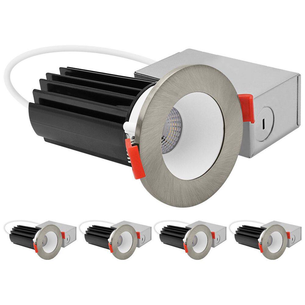 2 In. Integrated LED Recessed Canless Light with Brushed Nickel Interchangeable Trim, 5CCT, 1000LM, 15W Dimmable 4 Pack price history on PriceWatchPro