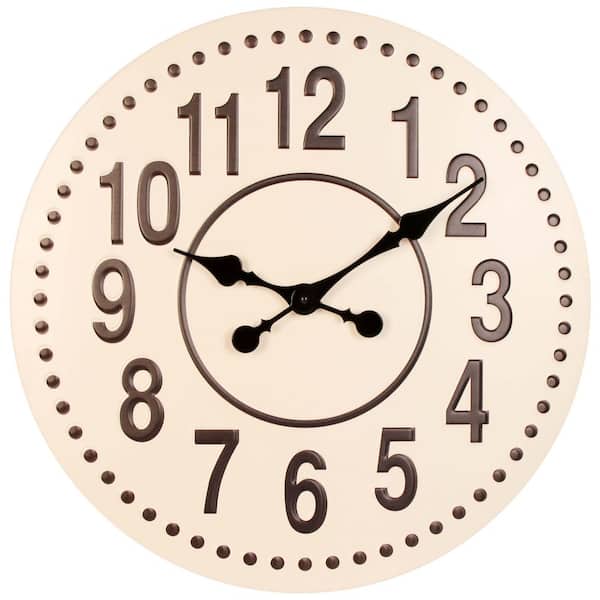 Infinity Instruments Ivory Gunmetal Wall Clock